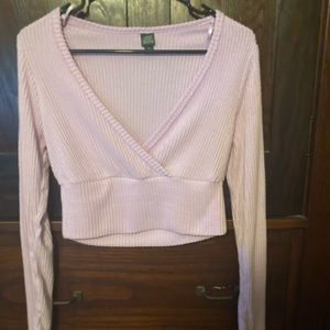 womens pink long sleeve top